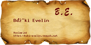 Büki Evelin névjegykártya